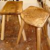 Stools, one in Elm the other Burr Oak