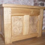 Oak chest with carved Oak leaf panels