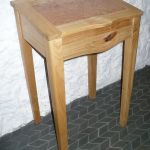 Writing desk in local Cherry with a Burr Maple panel